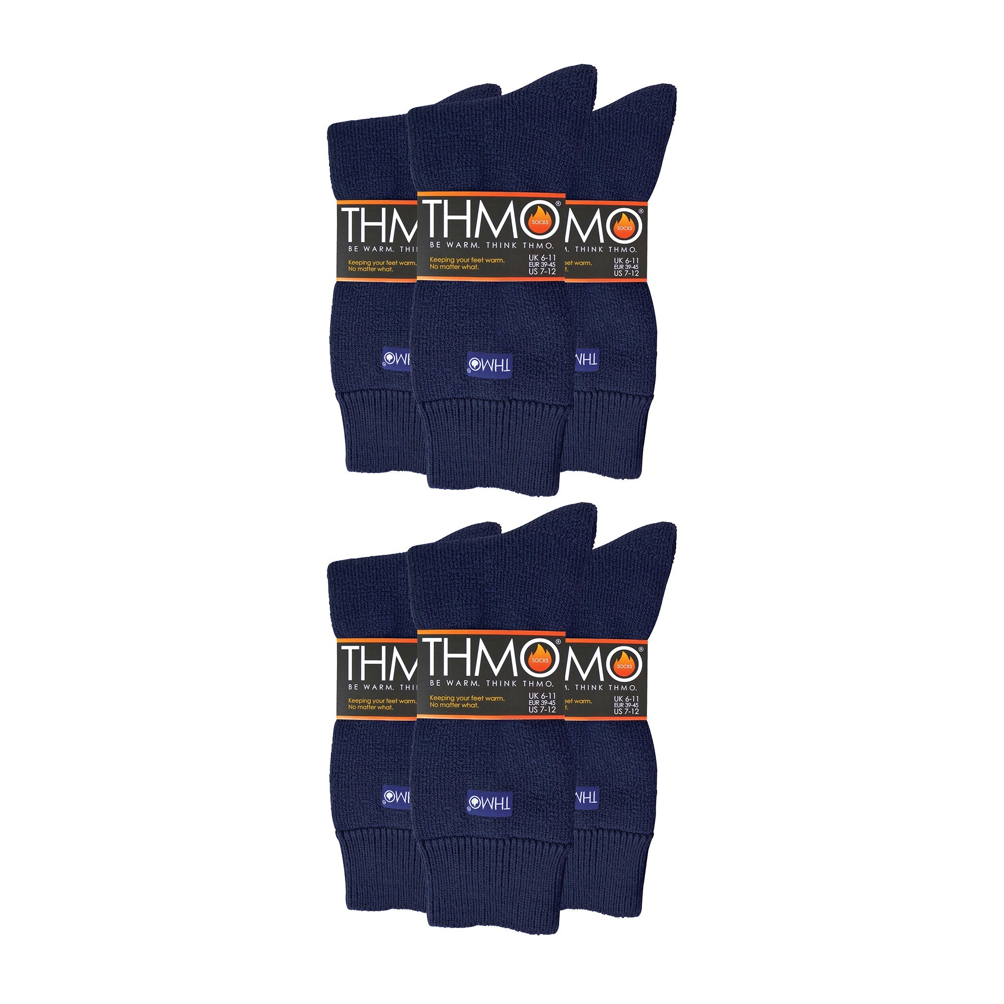 THMO Mens Thermal Indoor Slipper Socks with Grips Multipack Options