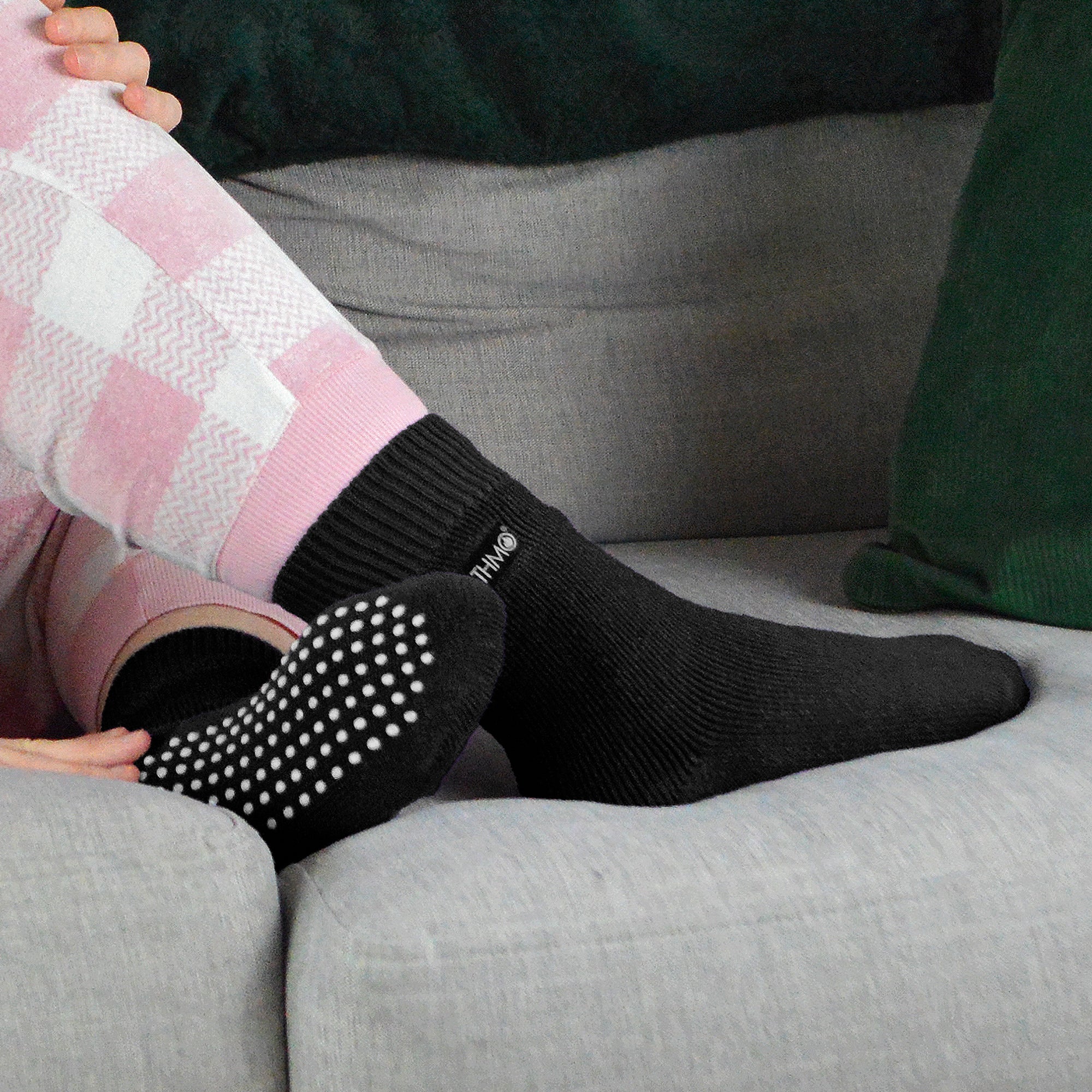 Sock Snob 3 Pack Womens Cosy Non Slip Thermal Slipper Socks with Grippers