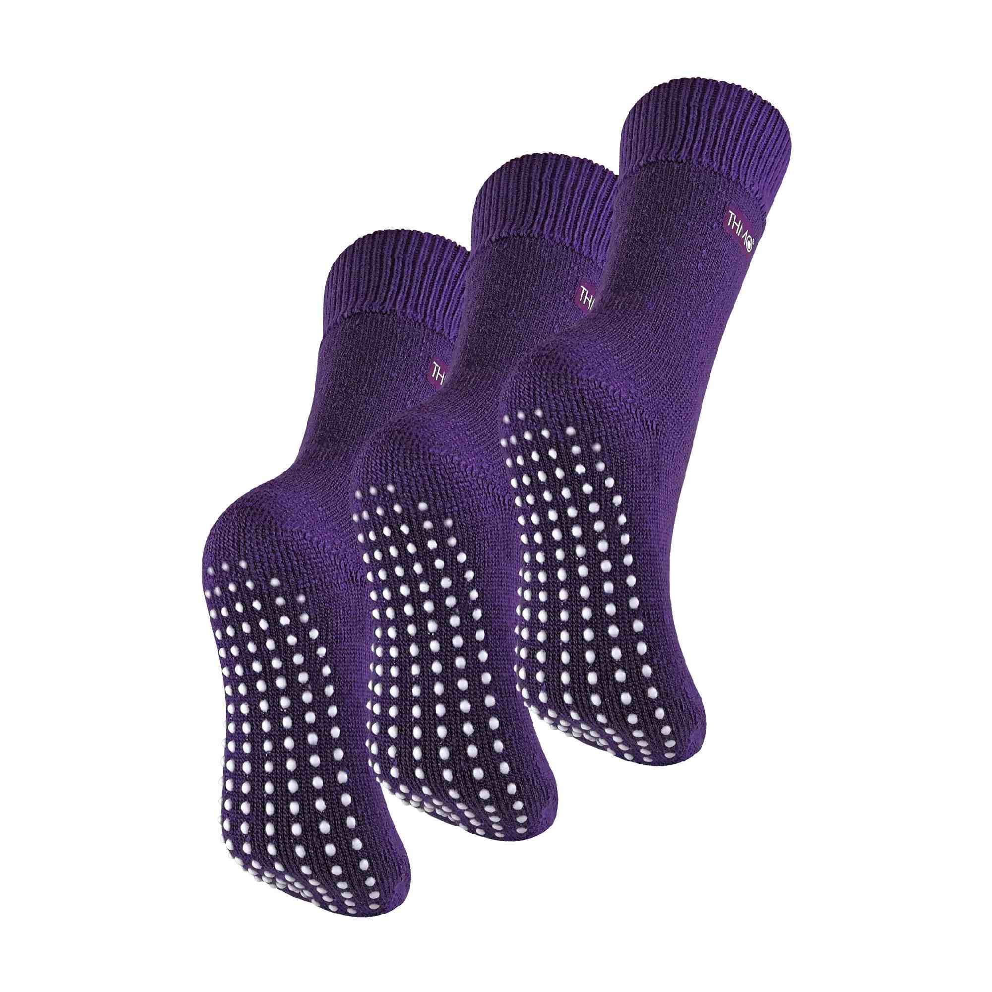 Sock Snob 3 Pack Womens Cosy Non Slip Thermal Slipper Socks with Grippers