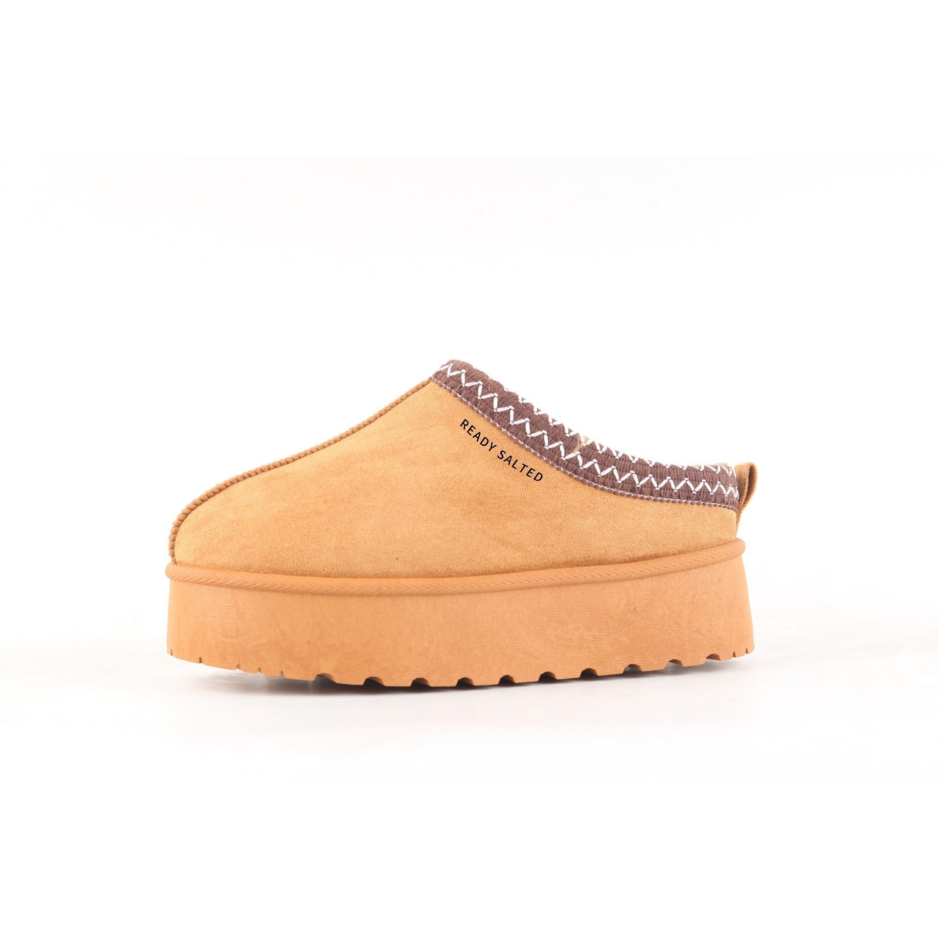 Womens Leather Anti Skid Platform Slip On Slippers