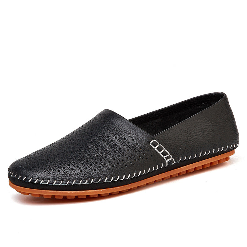 Leather Low Top Round Toe Shoes