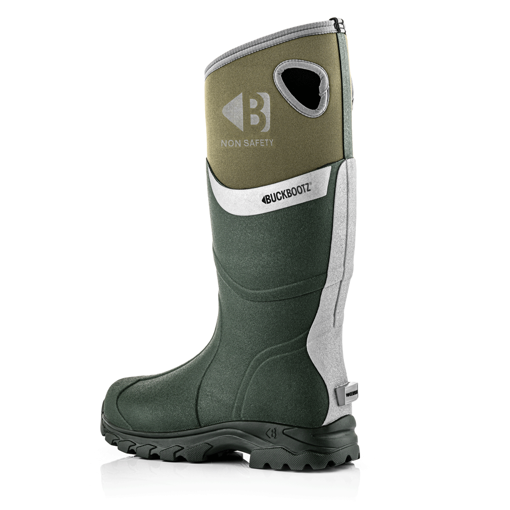 Buckler Walkerz Buckbootz Neoprene Non-Safety Waterproof Wellington Boots Black / Green
