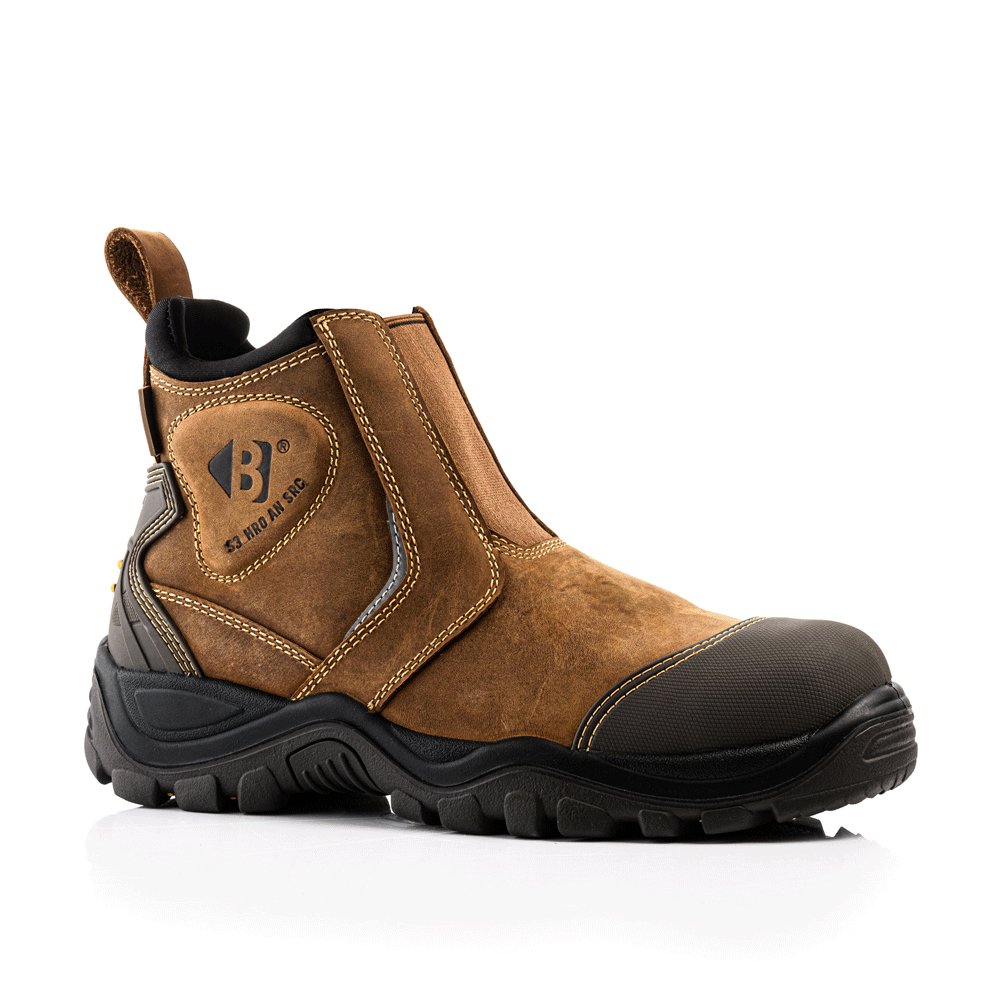 Buckler BSH014 S3 Leather Waterproof Safety Dealer Boots Black / Brown