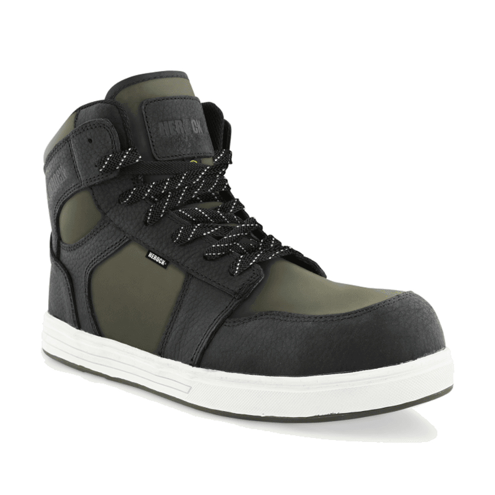 Herock Saron S3S SR FO HRO ESD SC High Safety Trainers Dark Kaki/Black