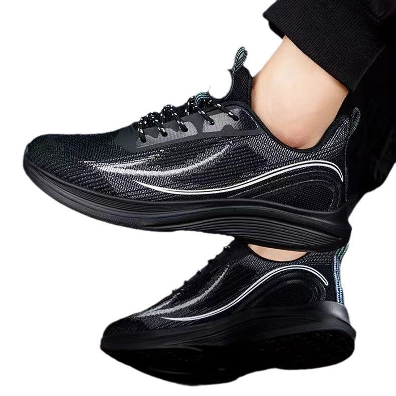 Breathable Mesh Lightweight Lace Up Round Toe Trainers