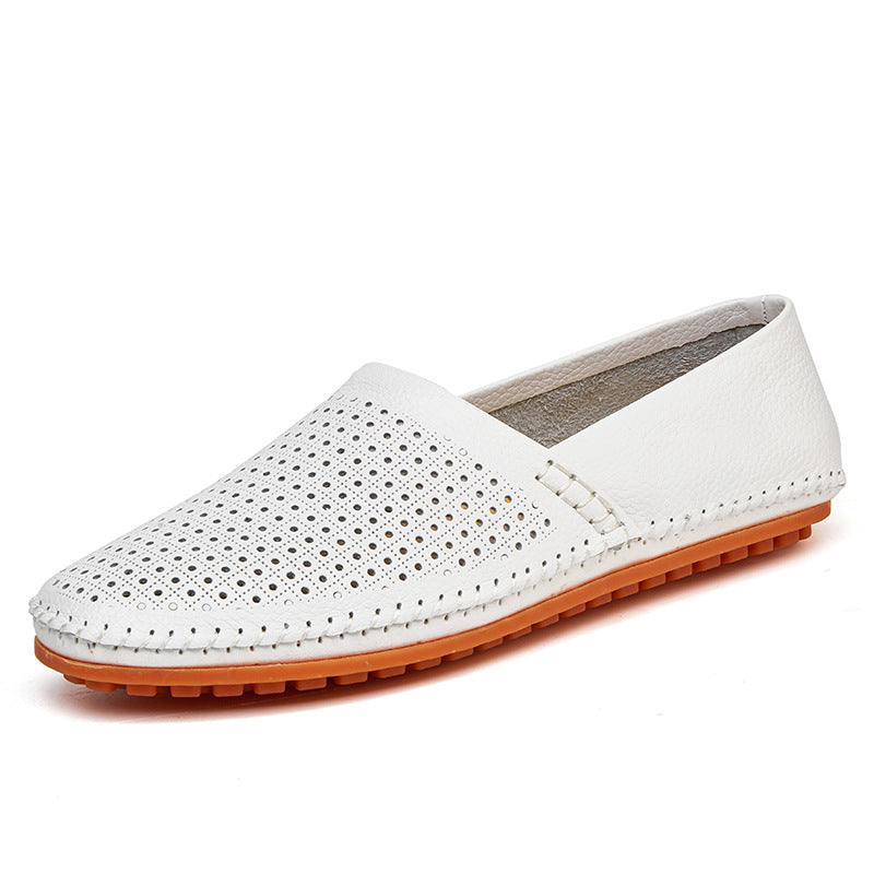 Leather Low Top Round Toe Shoes