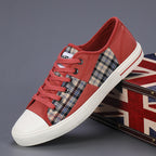 Mens Canvas Lightweight Height Increasing Low Top Trainers