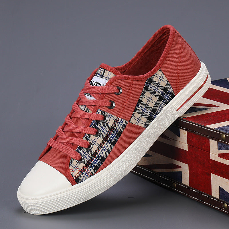 Mens Canvas Lightweight Height Increasing Low Top Trainers