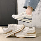 Womens Leather Breathable Platform Low Top Trainers
