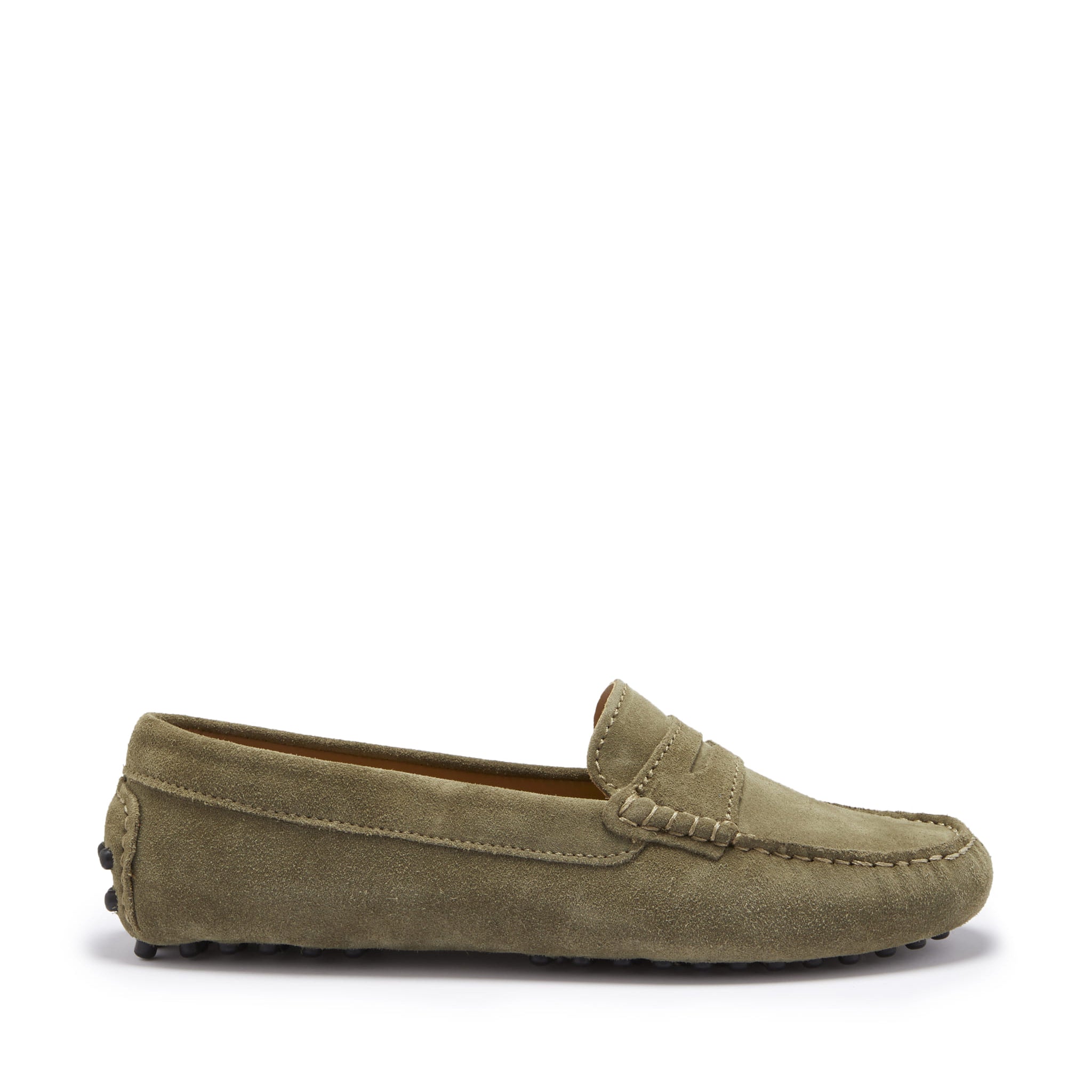 Hugs & Co Womens Penny Driving Loafers Truffle Suede