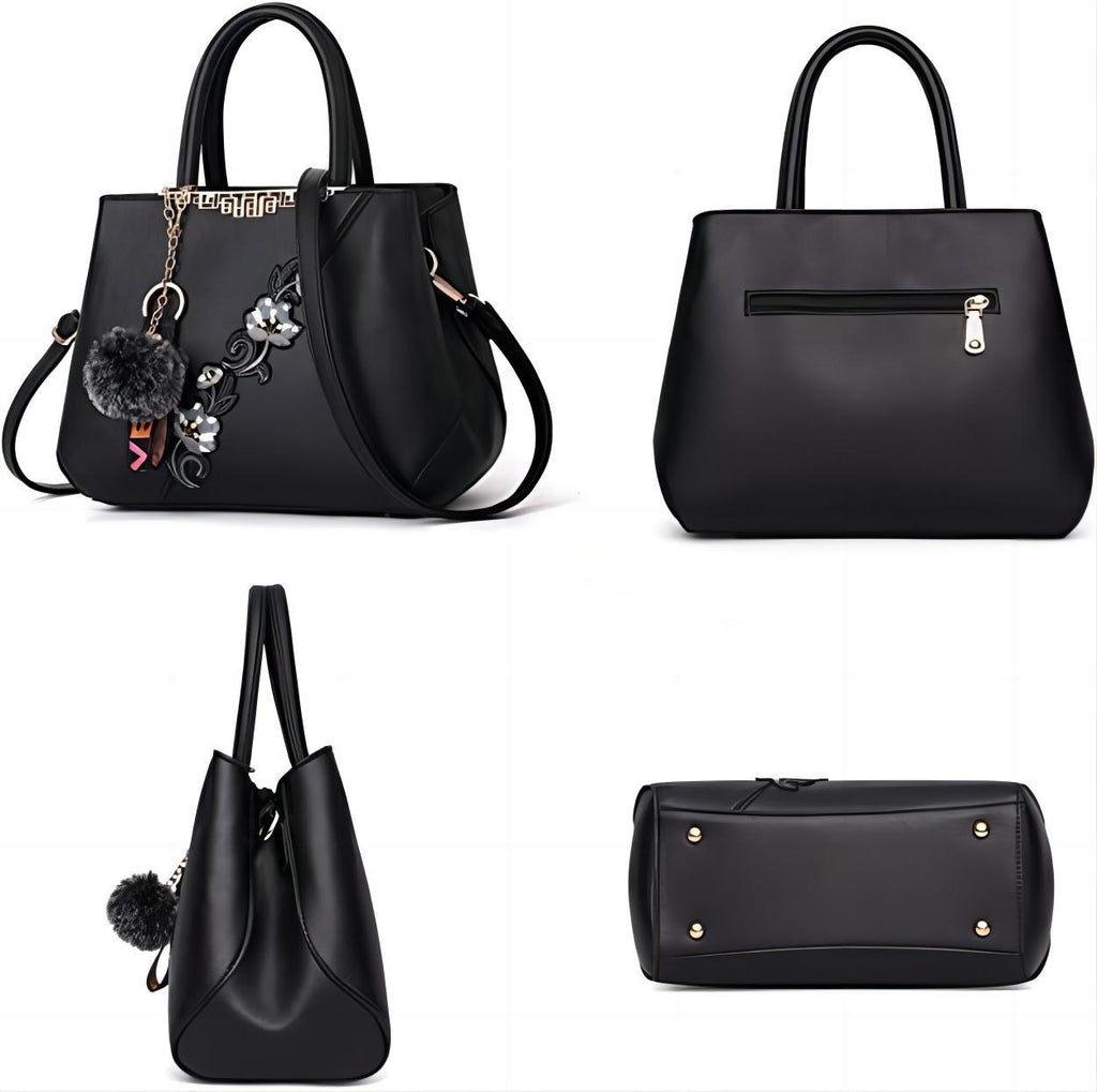 Womens Floral Pattern Spliced Colour Shoulder Bag