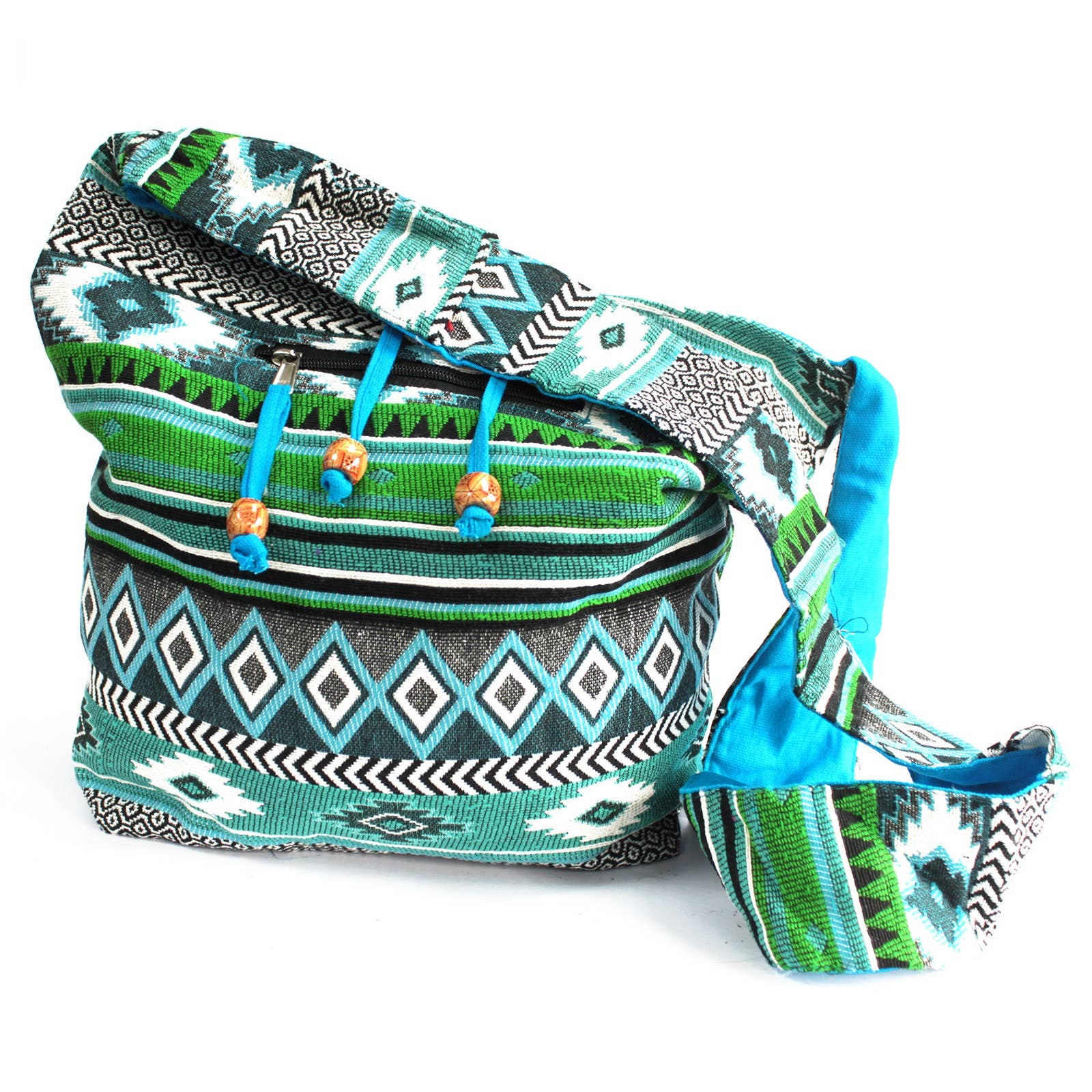 JNS-07 Teal Jacquard Student Bag