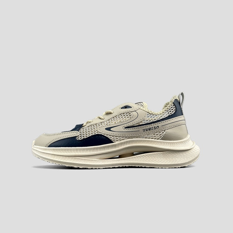 Breathable Thick Sole Lace Up Round Toe Trainers