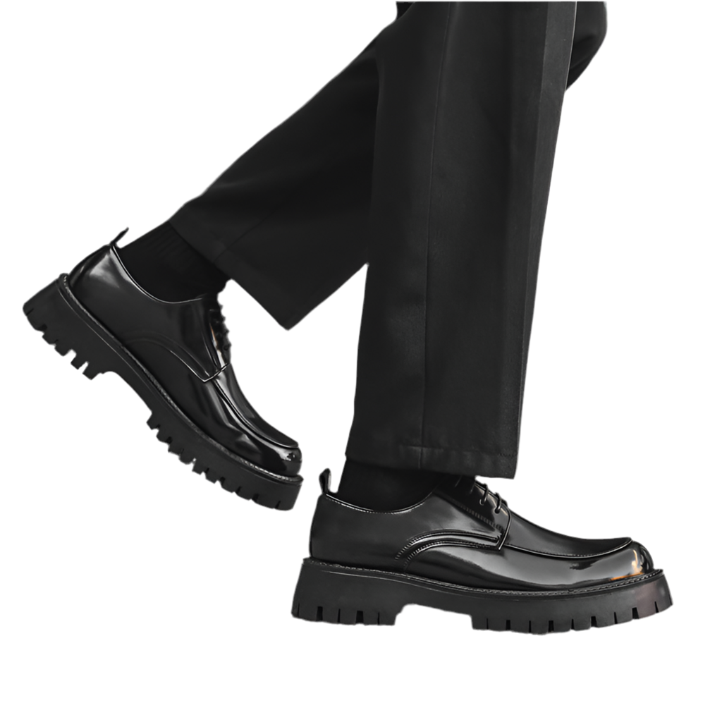 Mens Leather Round Toe Shoes
