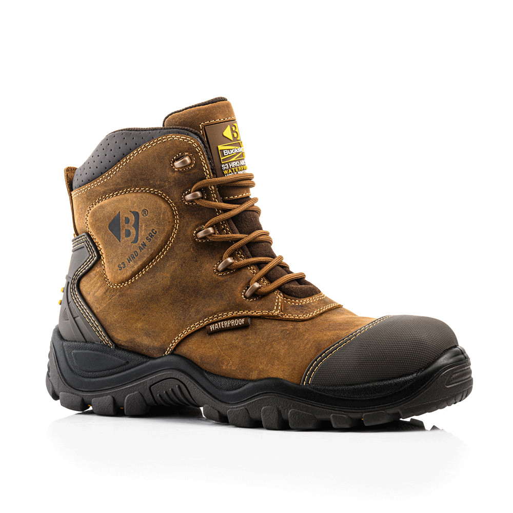 Buckler BSH012 S3 Brown Leather Waterproof Safety Boots