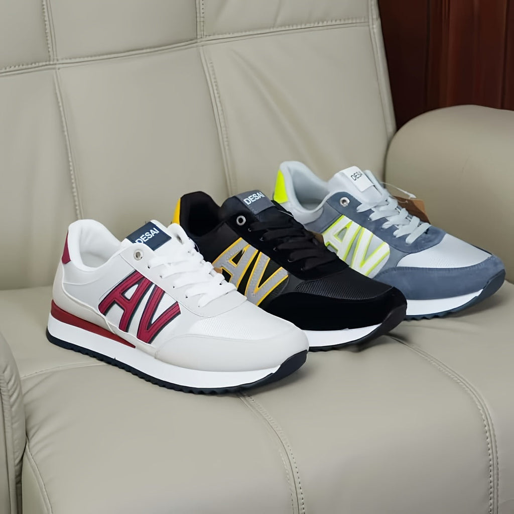 Mens Breathable Low Top Lace Up Round Toe Running Trainers