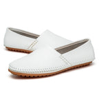 Mens Leather Round Toe Loafers