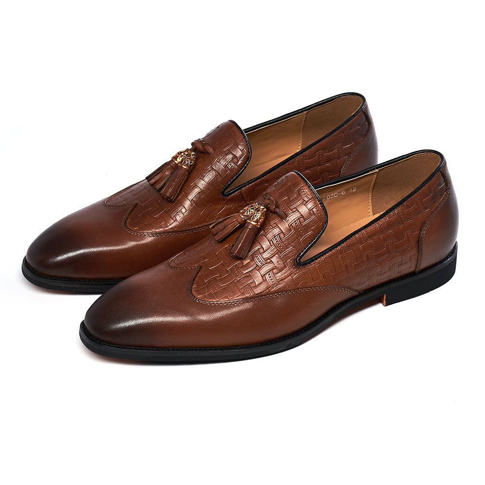 Mens Leather Breathable Loafers