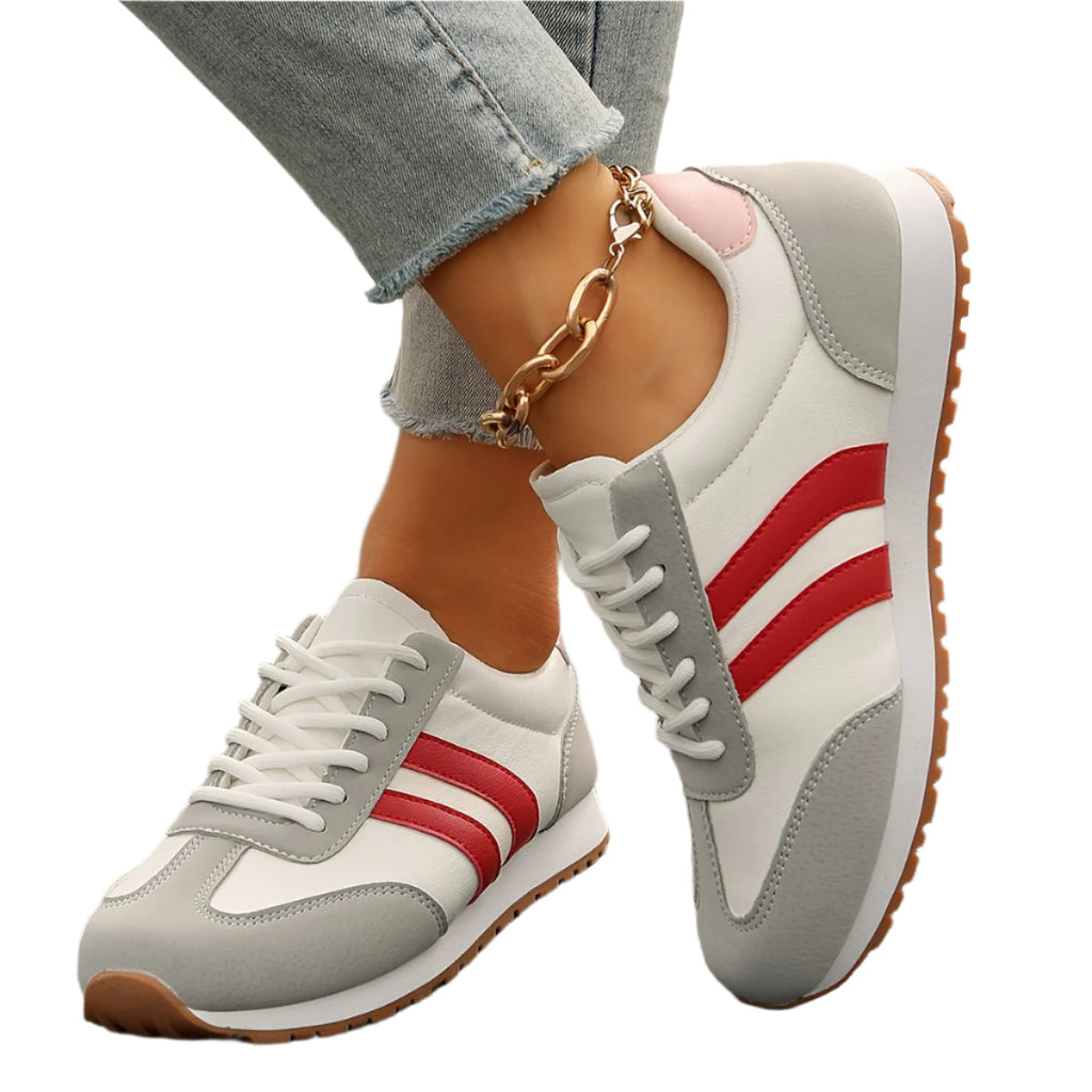 Womens Breathable Low Top Lace Up Walking Shoes