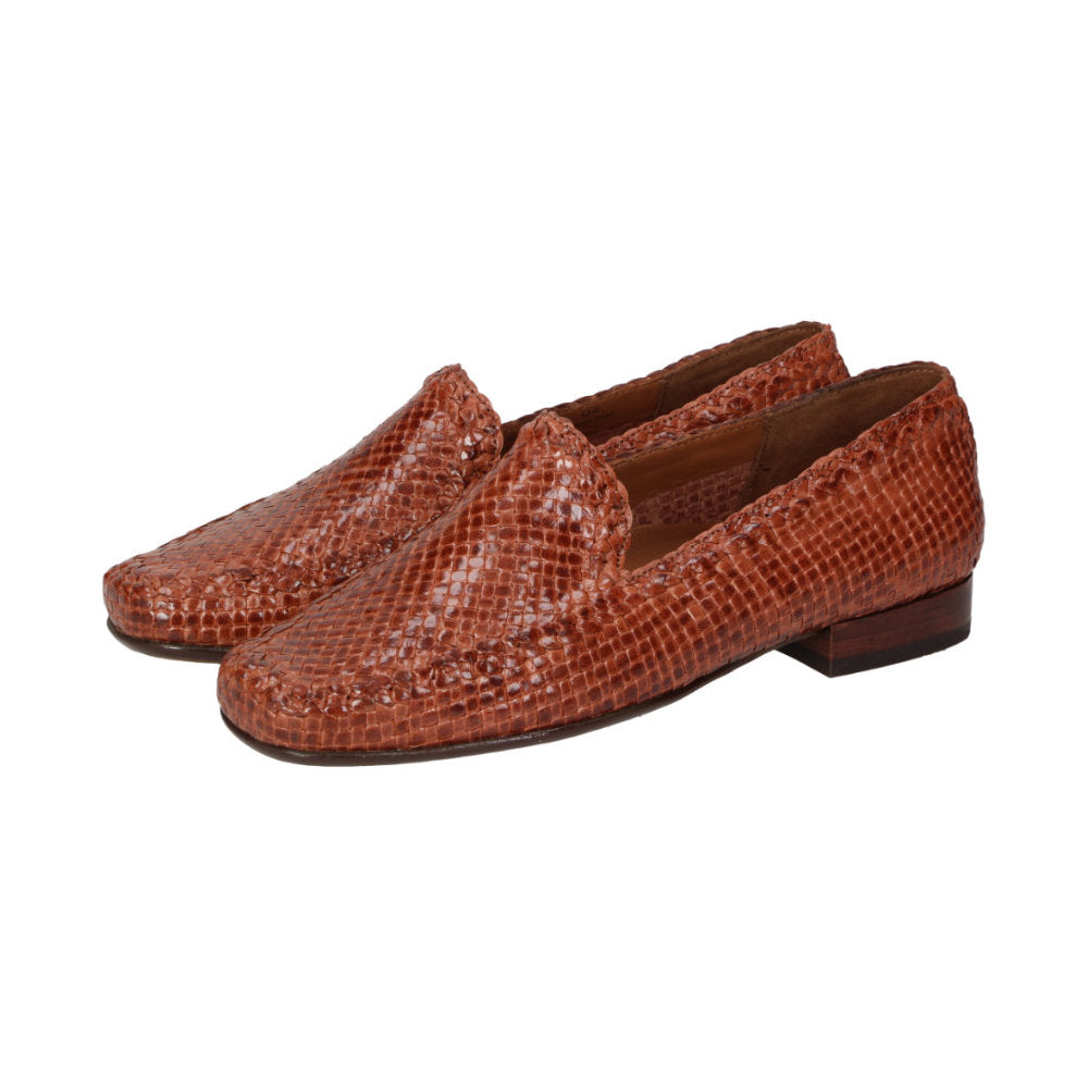 Sioux Cordera 60560 Brown Womens Braided Leather Moccasins