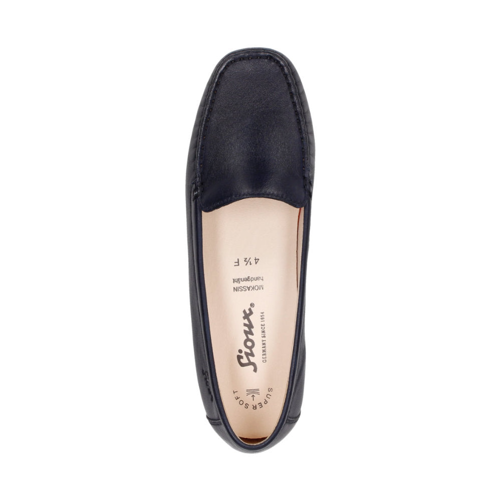 Sioux Zalla 63201 Navy Womens F Fit Leather Moccasins