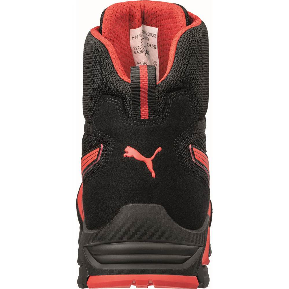 Puma Madrid Mid S1PL FO SR Safety Toe Cap Work Safety Boots Black / Red