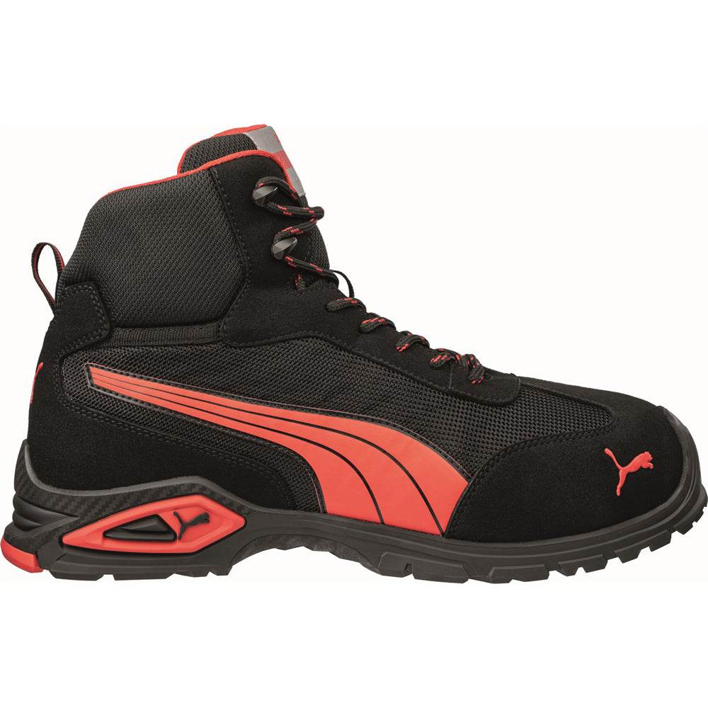 Puma Madrid Mid S1PL FO SR Safety Toe Cap Work Safety Boots Black / Red