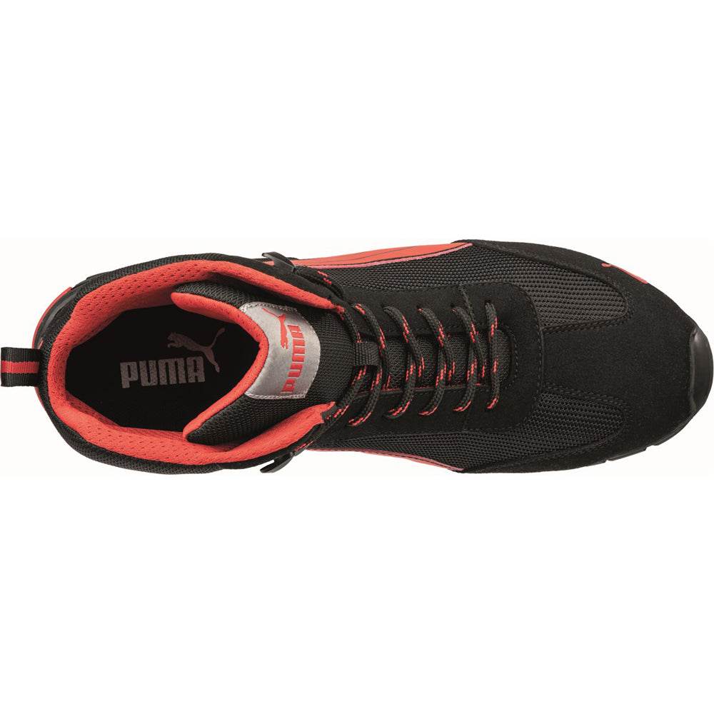 Puma Madrid Mid S1PL FO SR Safety Toe Cap Work Safety Boots Black / Red
