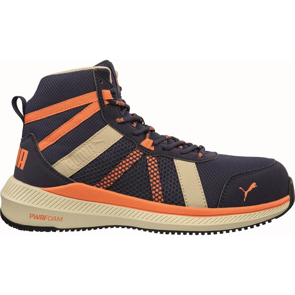 Puma Rival Mid S1PS ESD Safety Toe Cap Work Safety Boots Blue/Orange