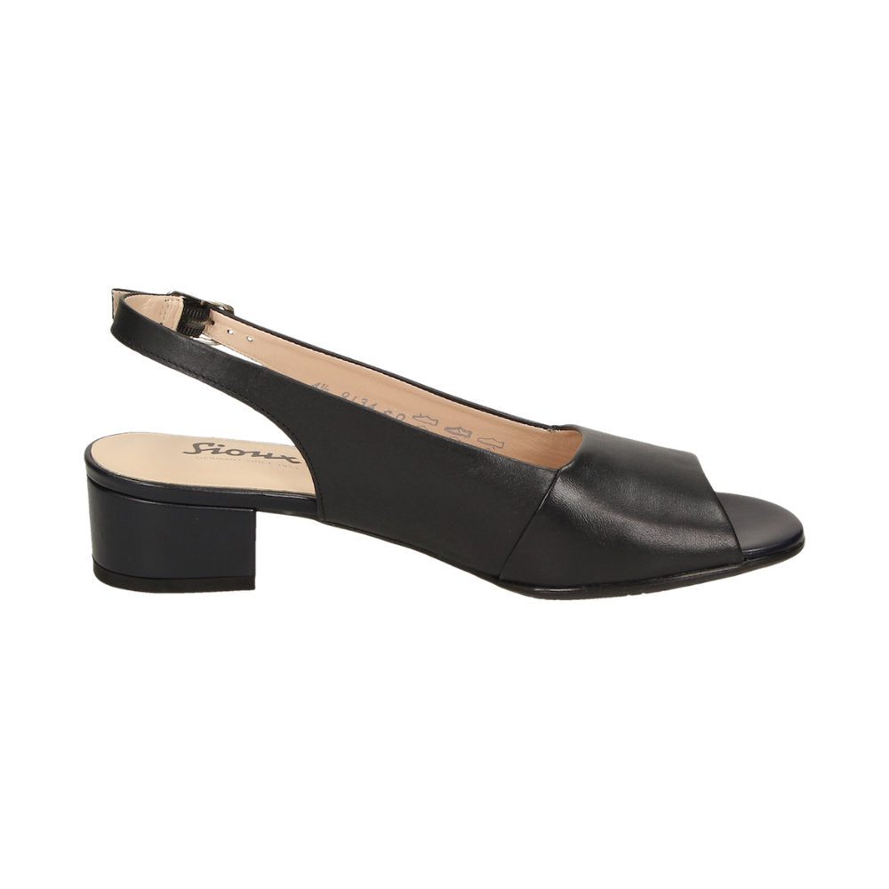 Sioux Zippora 63633 Black Womens Slingback Sandals