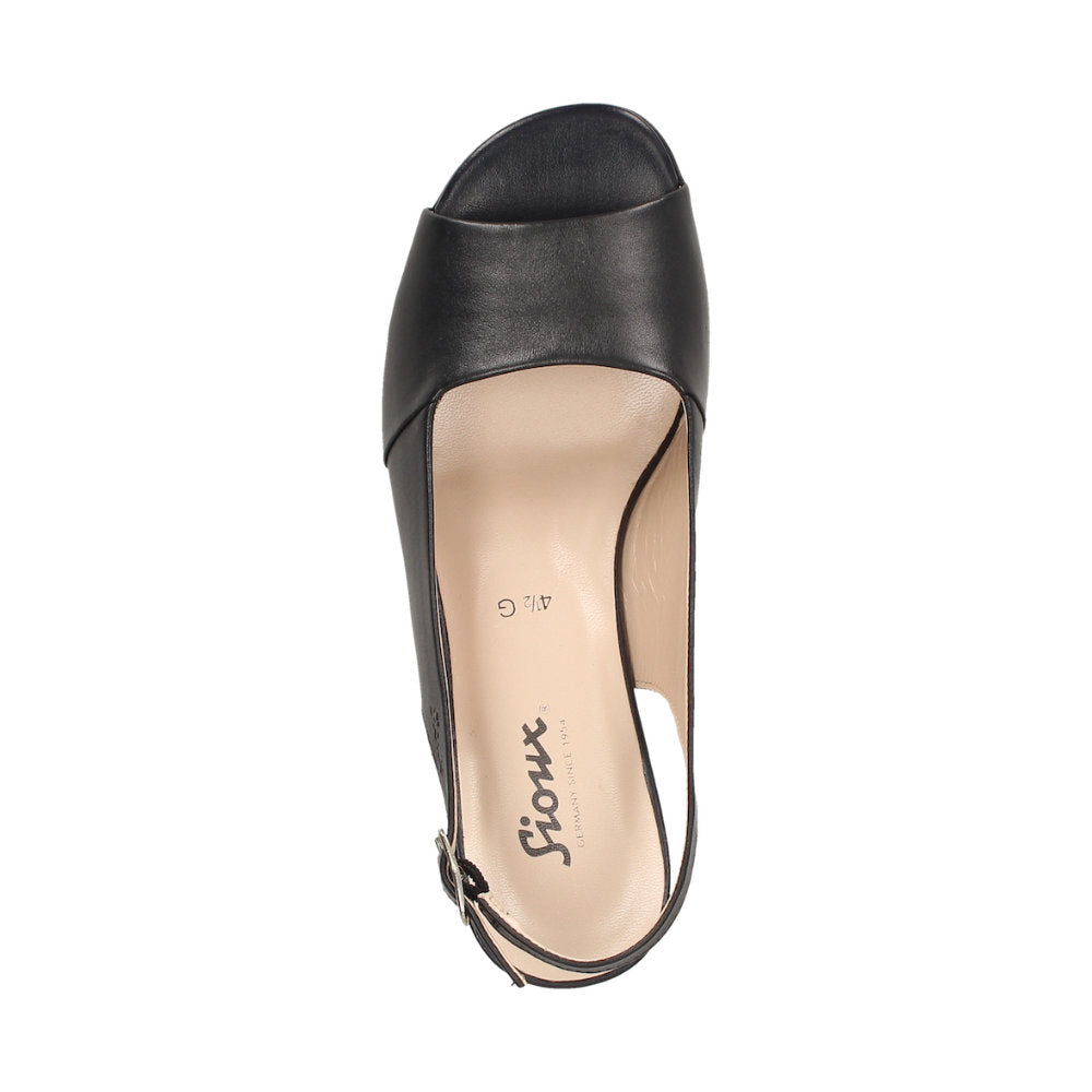 Sioux Zippora 63633 Black Womens Slingback Sandals