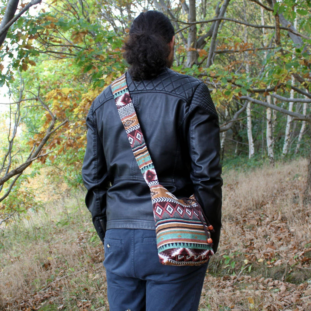 JNS-05 Chocolate Jacquard Sling Bag