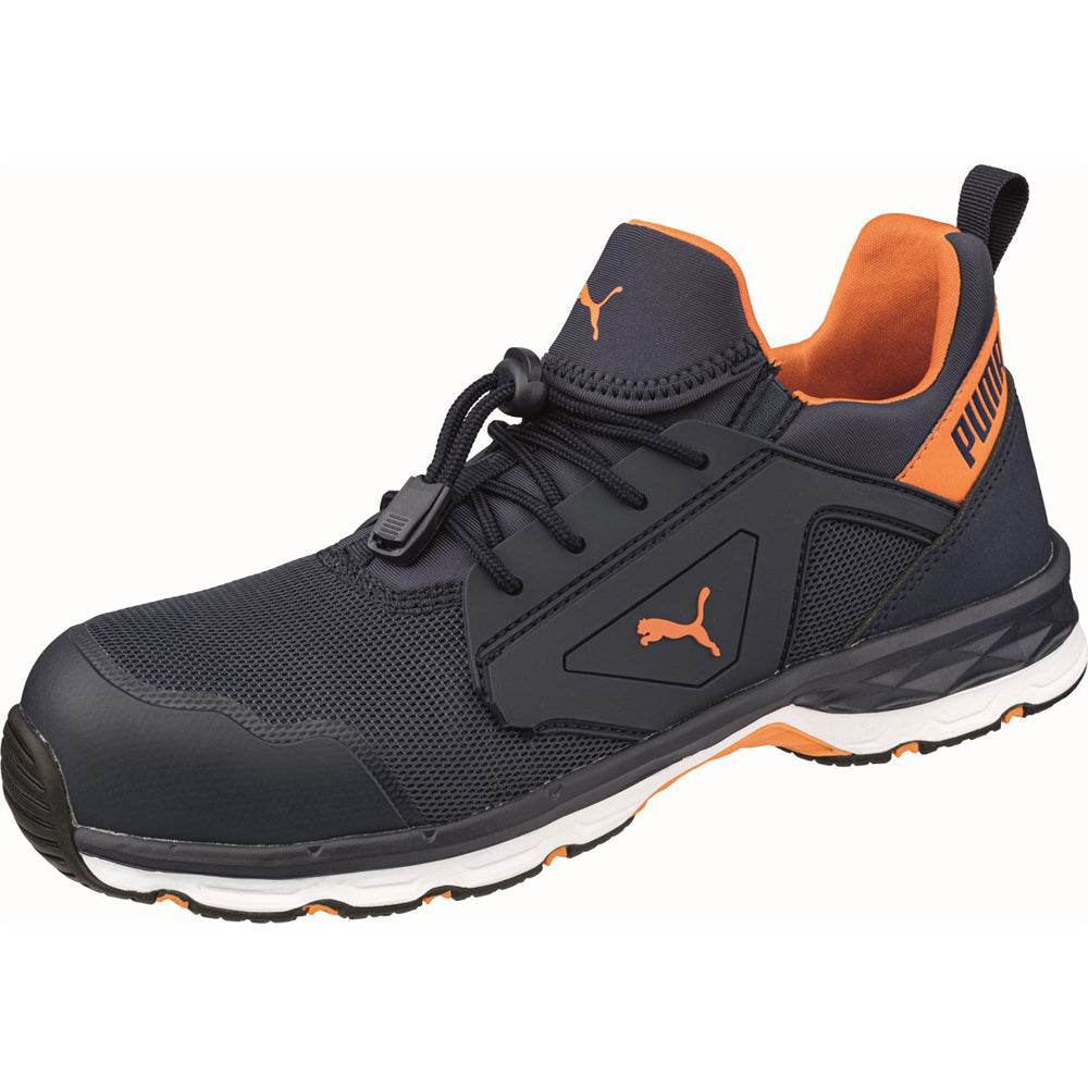 Puma Chase Low S1PS ESD Safety Trainers Blue/Orange