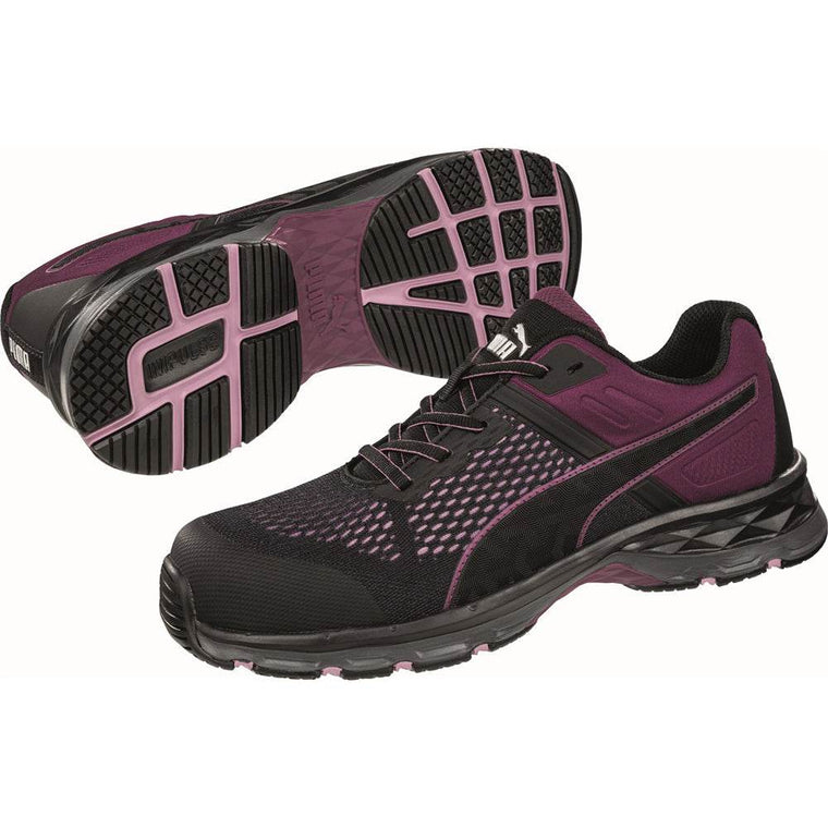 Puma Define Womens Low S1P ESD Safety Trainers Black/Pink