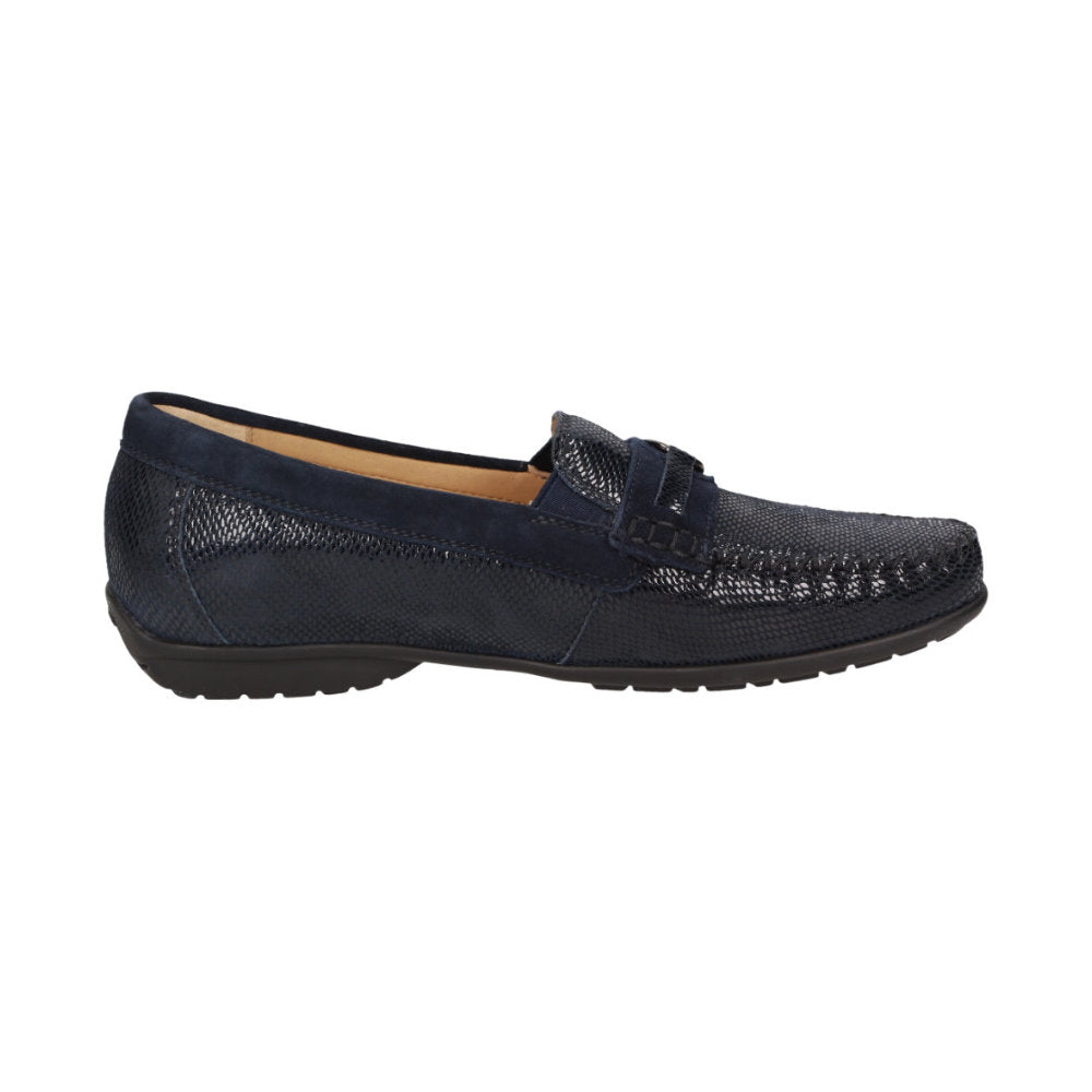 Sioux Cortizia 723 H Navy Womens H Fit Leather Moccasins