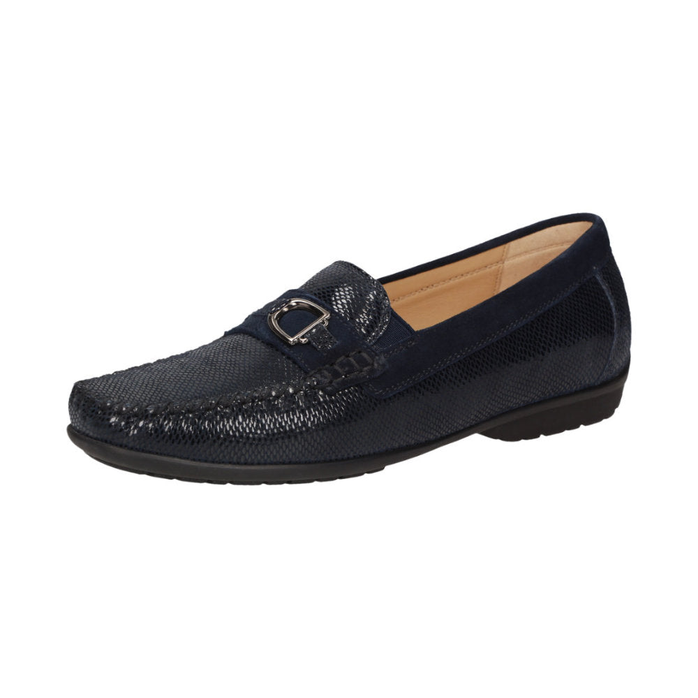 Sioux Cortizia 723 H Navy Womens H Fit Leather Moccasins