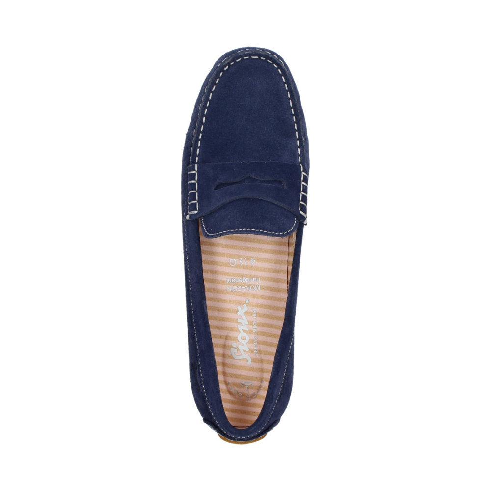 Sioux Carmona 700 Navy Womens G Fit Suede Moccasins