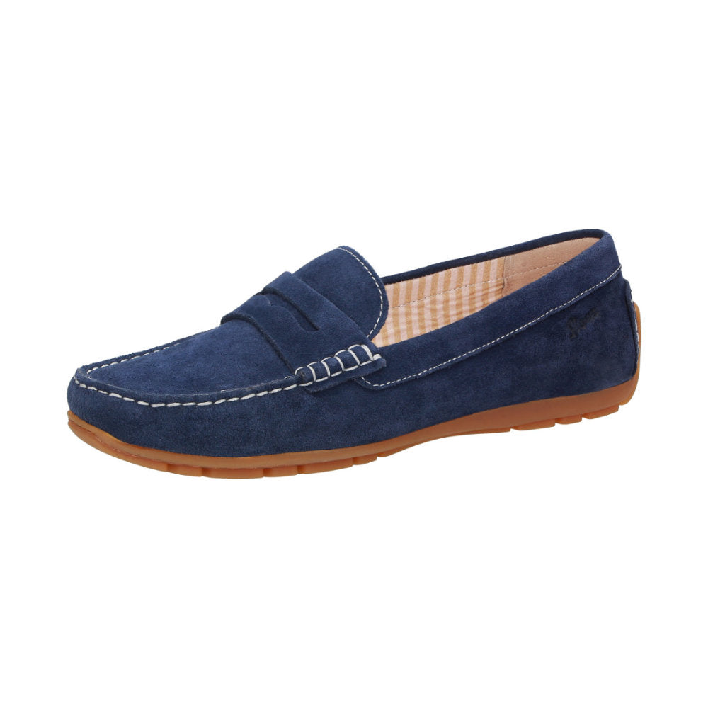 Sioux Carmona 700 Navy Womens G Fit Suede Moccasins
