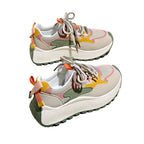 Breathable Mesh Lightweight Platform Low Top Cushioned Trainers
