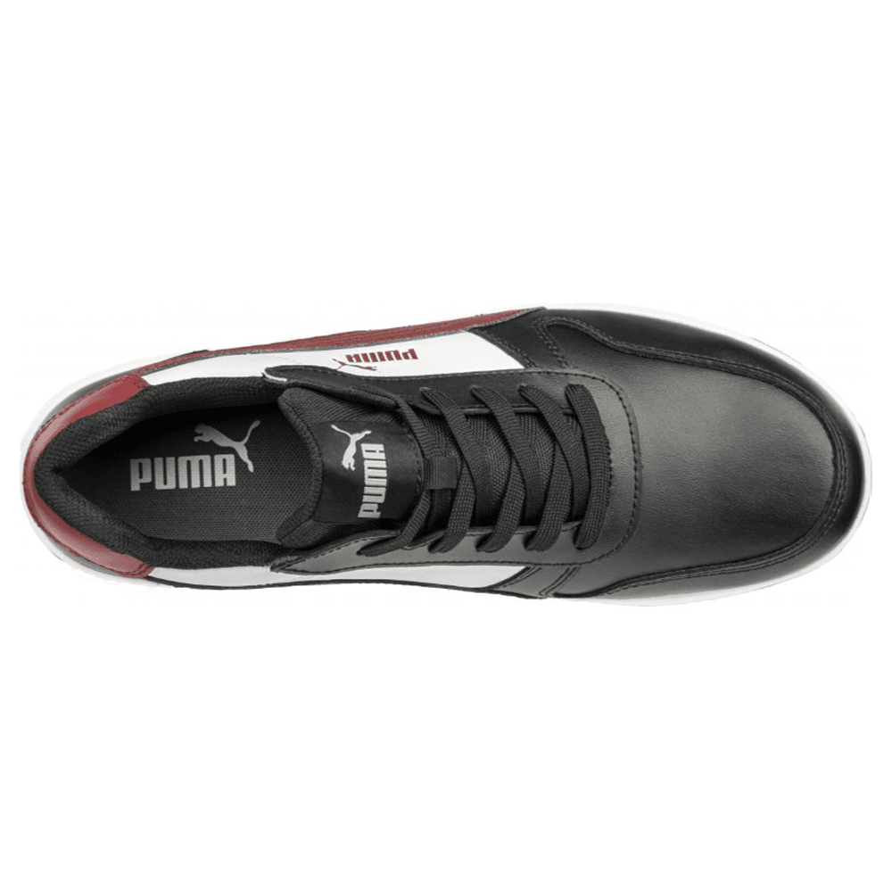 Puma Frontcourt Low S3L ESD Fibreglass Safety Trainers Black / White / Red