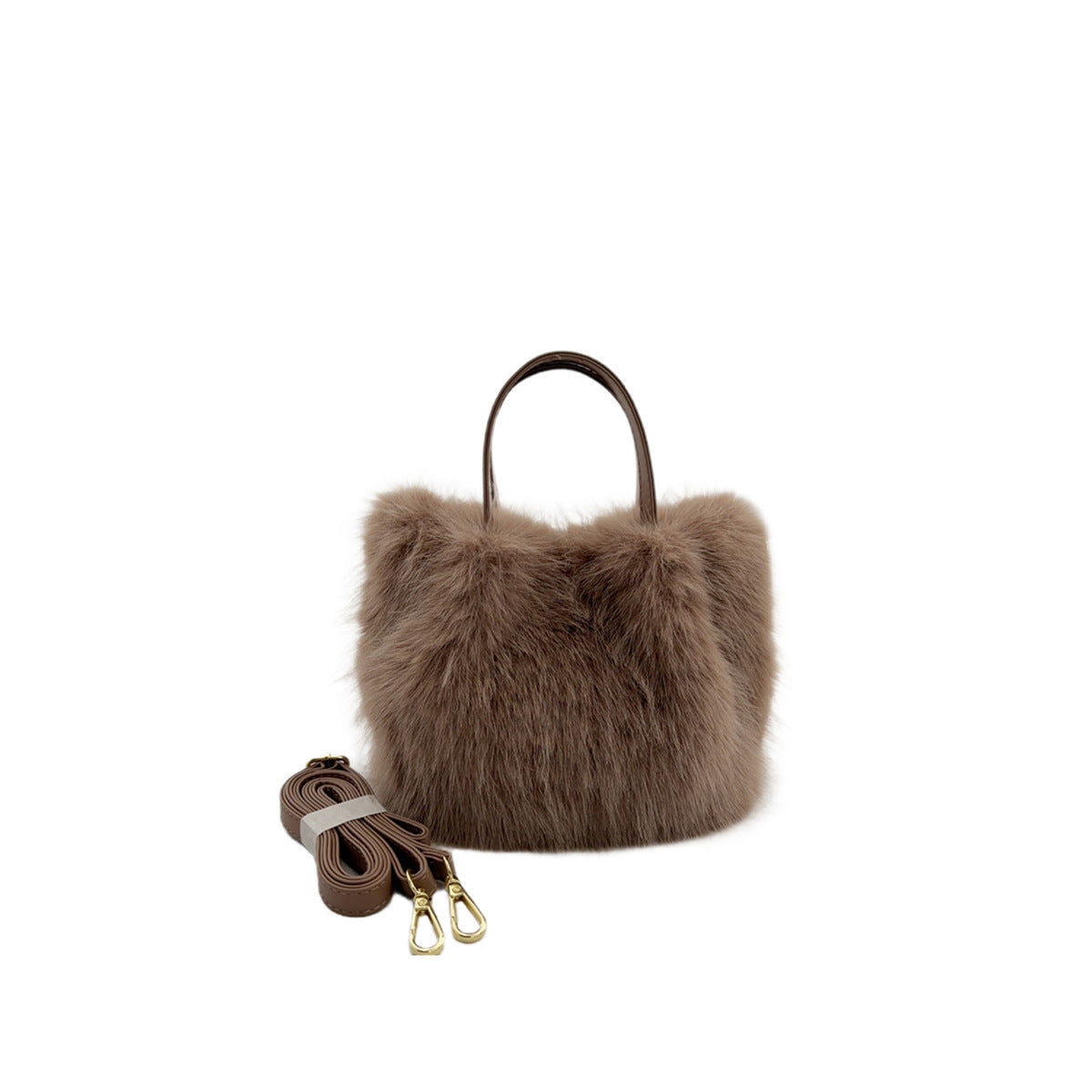 Womens Faux Fur Style Tote Bag