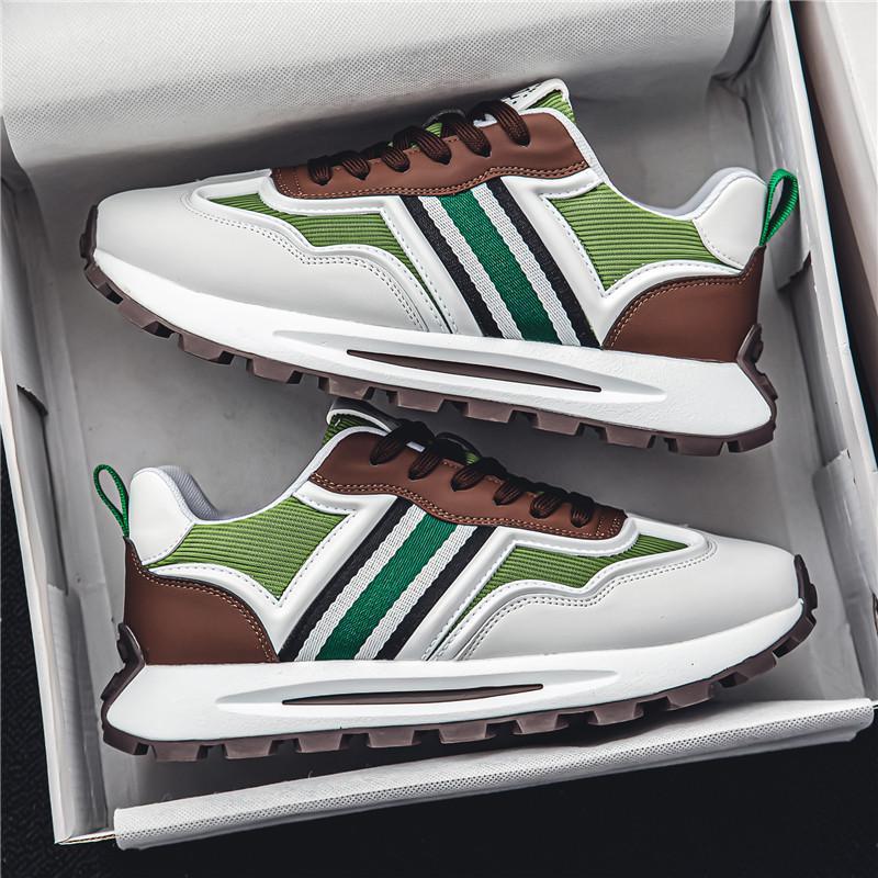 Leather Non Slip Breathable Lightweight Platform Running Trainers