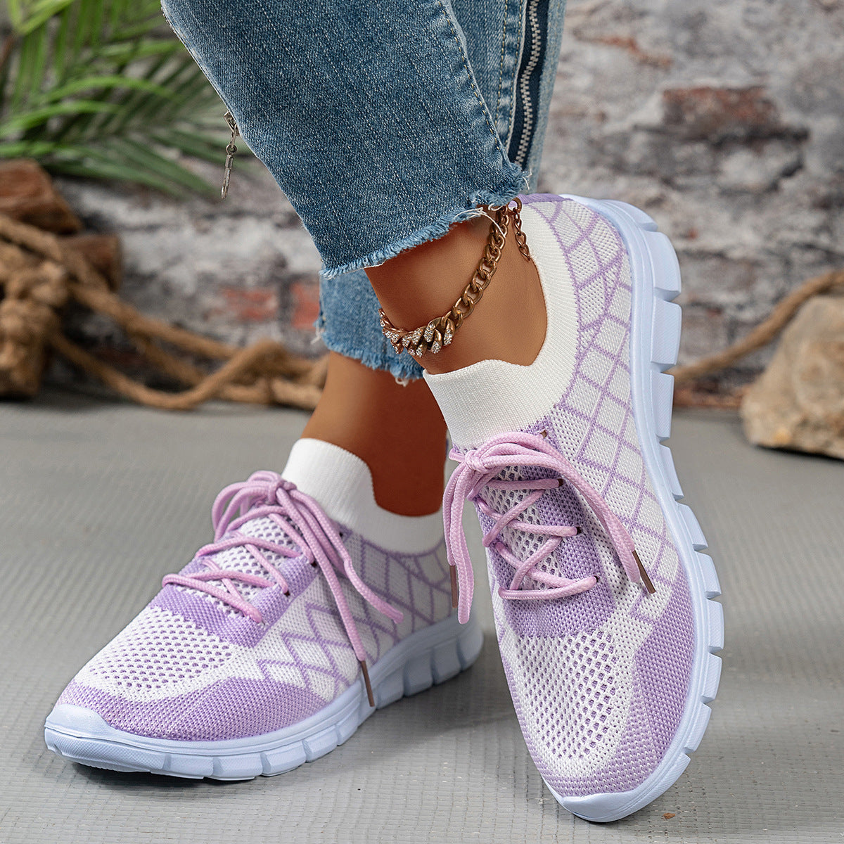 Womens EVA Breathable Lightweight Cushioned Running Trainers