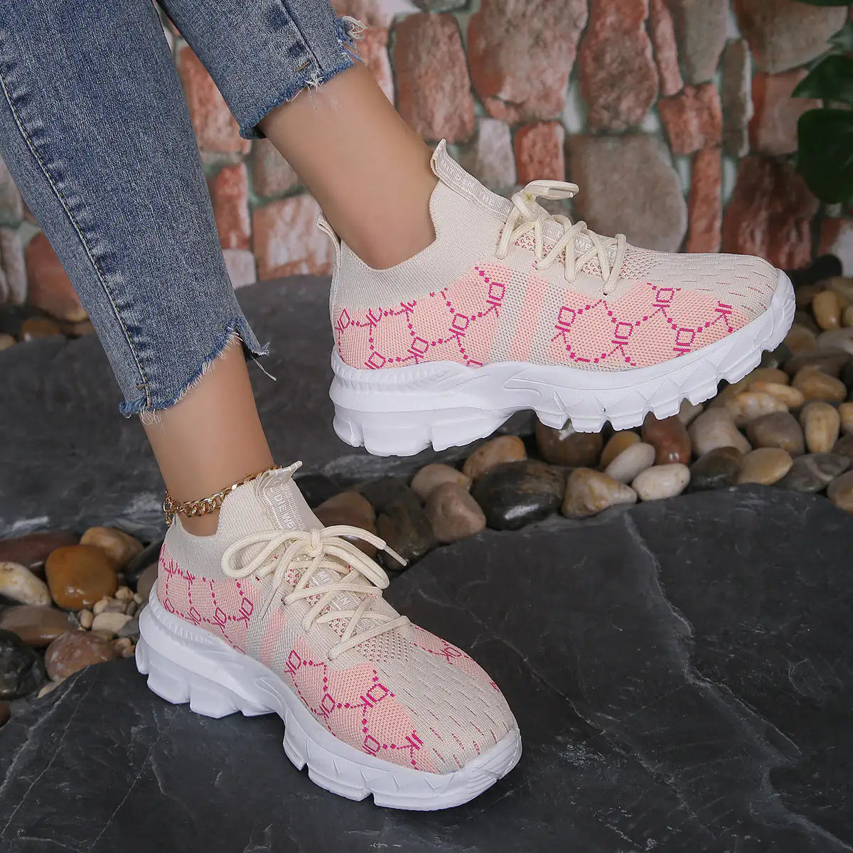 Womens Breathable Mesh Lightweight Lace Up Running Trainers