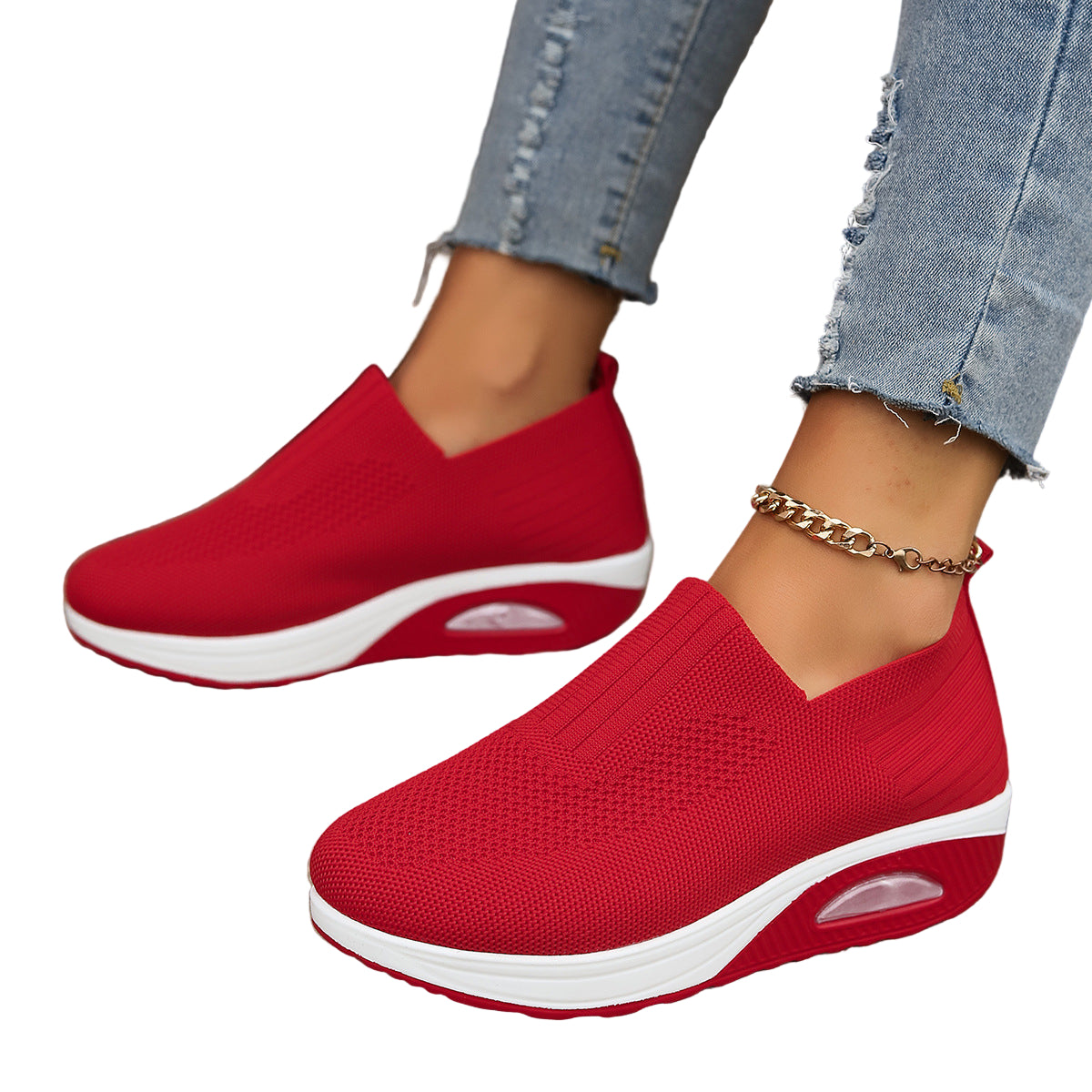 Womens Breathable Mesh Lightweight Thick Sole Memory Foam Walking Shoes
