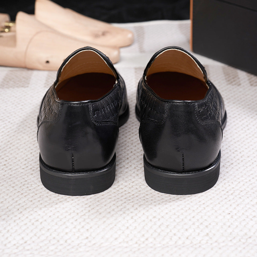 Mens Leather Breathable Loafers