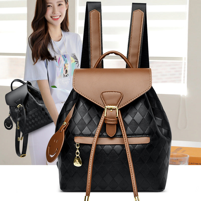 Womens Casual Leather Backpack Shoulder Bag