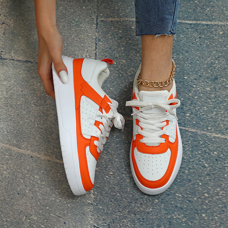EVA Platform Low Top Lace Up Round Toe Trainers