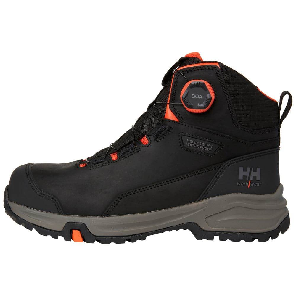 Helly Hansen 78443 Manchester Ltr Mid BOA Waterproof S7S Safety Hiker Boots Black / Grey / UK 2 / EU 35