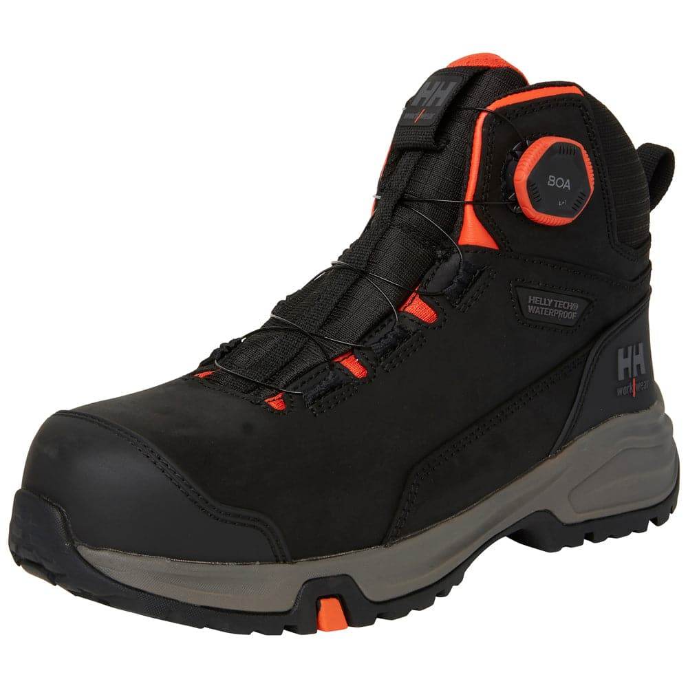 Helly Hansen 78443 Manchester Ltr Mid BOA Waterproof S7S Safety Hiker Boots Black / Grey